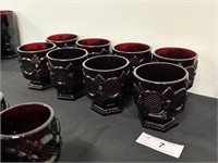 Lot Of 8 Ruby Red Cape Cod Mugs