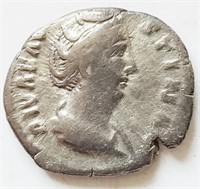 Faustina I 141AD Silver Denarius Roman Coin