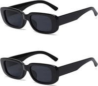 NEW 2 Pack Square Rectangle Sunglasses for Women