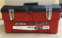 Stack-On 19 inch Plastic Tool Box with Tray (Red/B