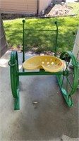 TRACTOR SEAT  WHEELS MADE INTO CHAIR ROCKER