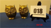 2 Brass Cast Owls