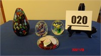 4 Glass Paper Weights