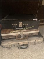 Three vintage briefcases