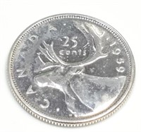$120 Silver Canadian 25 Cents Coin