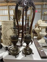 Pair of vintage brass lamps