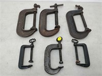 lot of 6 c-clamps