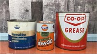 Amoco, Gulf, CO-OP tins