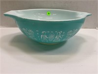 pyrex # 444 turquoise amish butter print