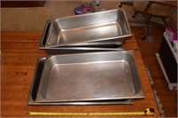 (4) stainless steel warmer service trays