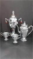 CHROME SAMOVAR STYLE PERCOLATOR + COFFEE POT +