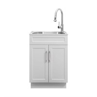 24 in. Steel Laundry Sink with Cabinet