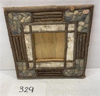 Twig and stones picture frame