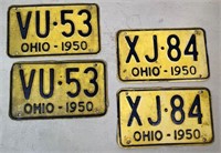 2 pair- 1950 OH license plates