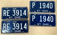 2 pairs- 1967 OH license plates