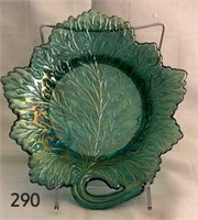 Spruce Green Carnival Leaf Plate 8"