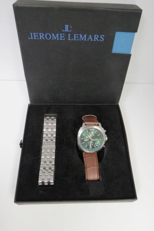 Jerome  Lemars Mens Watch w/ 2 Bands