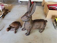Rabbit and Turtle Cast Statues