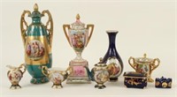 Nine Pcs. Royal Vienna Style and Limoges Porcelain