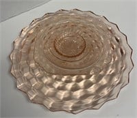 Pink Depression Glass Footed 12-inch Ser