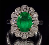 1.53ct Colombian Emerald Ring, 18k gold
