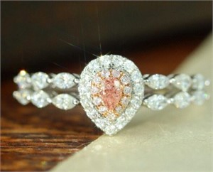 0.1ct Natural Pink Diamond Ring