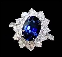 2.55ct Natural Royal Blue Sapphire Ring, 18k gold