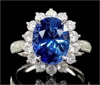 4.33ct Sri Lankan Sapphire Ring, 18k gold