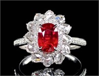 1.08ct Pigeon Blood Ruby Ring, 18k Yellow Gold