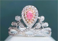 0.2ct Natural Pink Diamond Ring