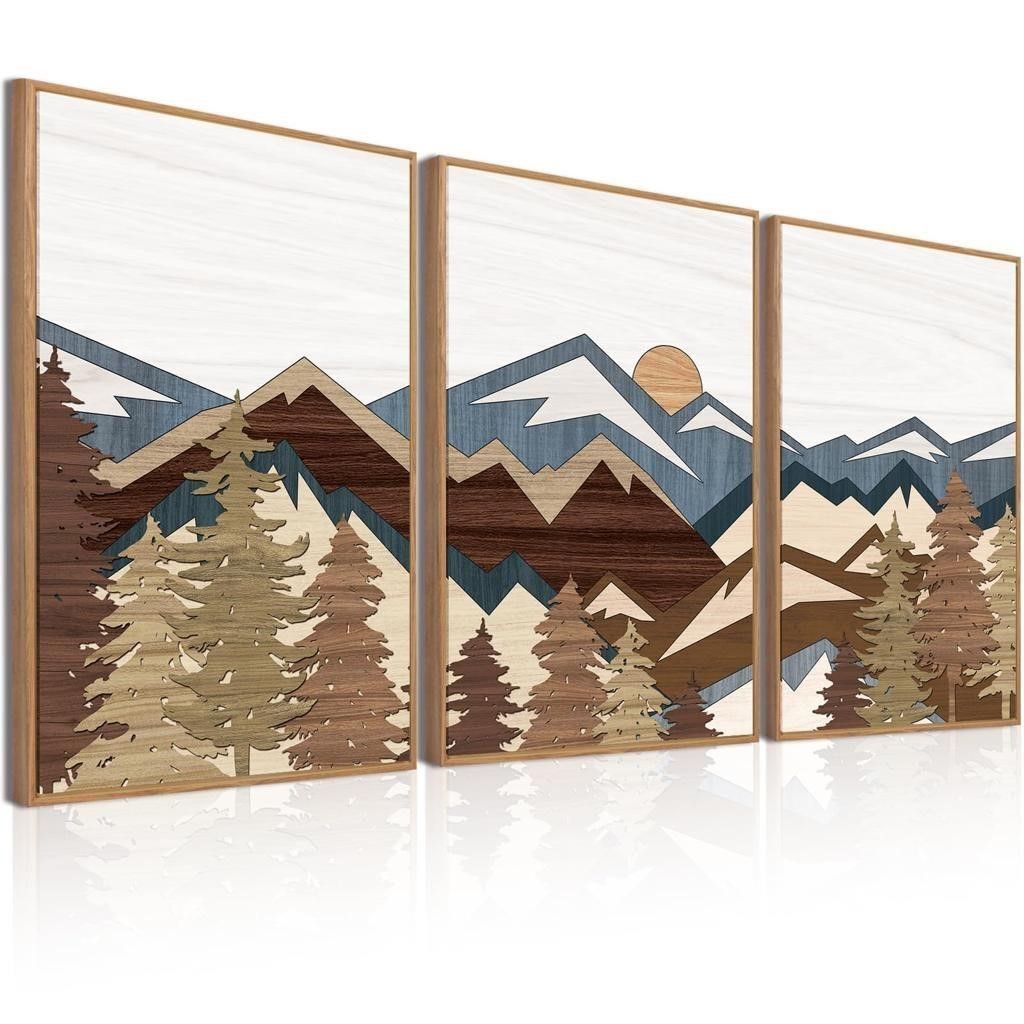 BINCUE Large Mountain Wall Art Vintage Mountains