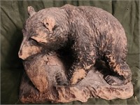 Carved Wood Bear Decor