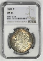 1889 Morgan Silver $1 Color Toned NGC MS63
