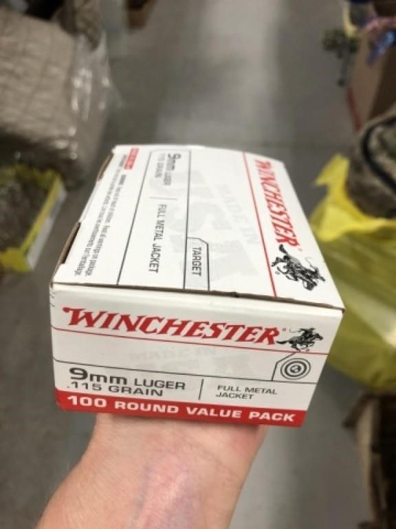 BOX WINCHESTER 9MM LUGER AMMO