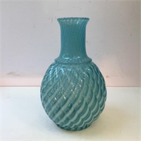 TEAL BLUE VICTORIAN VASE