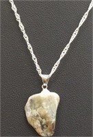 925 stamped 20" necklace with pendant