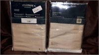 Pair of new soft sand Ascot valances 50 in X 22 in