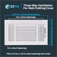 EZ-FLO 12 x 6 (Duct Opening) White Air Vent Cover