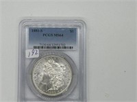 1881 S MS64 PCGS Morgan Silver Dollar