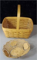 Longaberger basket with plastic lining and other
