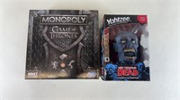 2pc NIP Horror & Sci-Fi Board Games w/ Monopoly