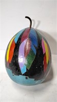 Hand Painted Colorful Gourd Pot w/ Lid