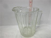 VINTAGE GLASS RIBBED PITCHER