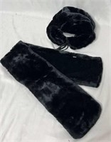 Faux Fur Black Hat & Matching Scarf