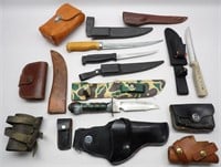 Survival Knife, Fillet, Holsters, Ammo Pouch