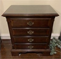 4 Drawer Night Stand with Protective Glass Top