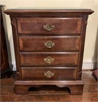 4-Drawer Night Stand with Glass Top
