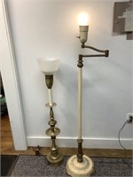 *LPO* 2 Vtg Floor Lamps one works other Not tested