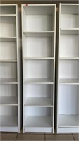 One Adjustable Height White Book Shelf, 18x12x72