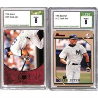 (2) 1996 Derek Jeter Csg 8 Graded Cards